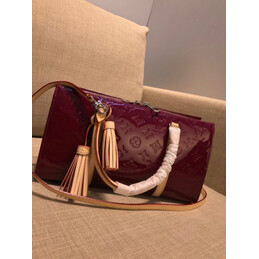 Replica Louis Vuitton Burgundy Patent Monogram Neo Triangle