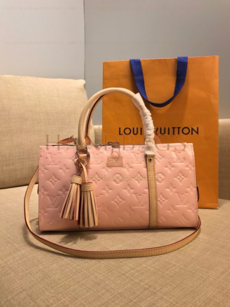 Replica Louis Vuitton Pale Pink Embossed Monogram Neo Triangle