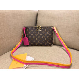 Replica Louis Vuitton Brown Monogram Multicolor Strap Lorette