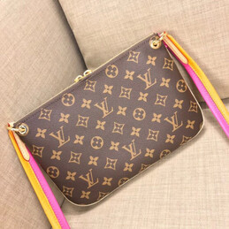 Replica Louis Vuitton Brown Monogram Multicolor Strap Lorette