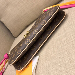 Replica Louis Vuitton Brown Monogram Multicolor Strap Lorette