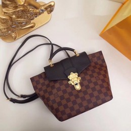 Replica Louis Vuitton Brown Damier Ebene Black Interior Clapton Backpack
