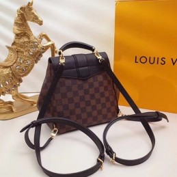 Replica Louis Vuitton Brown Damier Ebene Black Interior Clapton Backpack