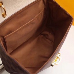 Replica Louis Vuitton Brown Damier Ebene Taupe Flap Clapton Backpack
