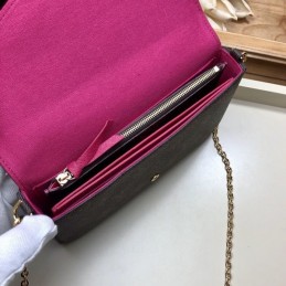 Replica Louis Vuitton Brown Monogram Love Patch Felicie Pochette