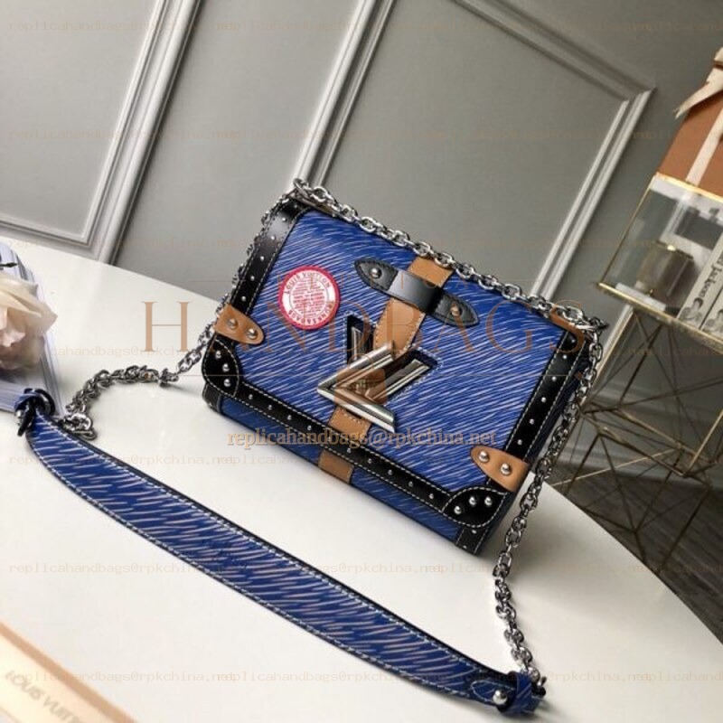 Replica Louis Vuitton Blue Graphic Twist MM Trunk