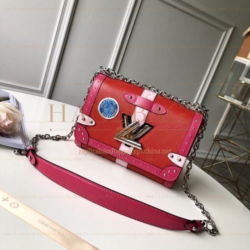 Replica Louis Vuitton Red Graphic Twist MM Trunk