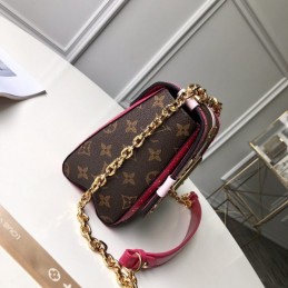 Replica Louis Vuitton Brown Monogram Pink Black Twist MM Trunk