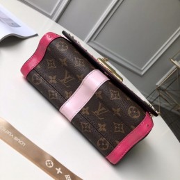 Replica Louis Vuitton Brown Monogram Pink Black Twist MM Trunk