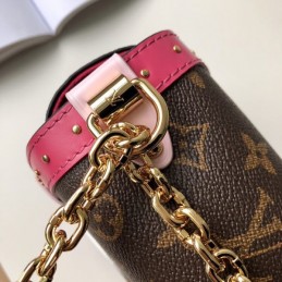 Replica Louis Vuitton Brown Monogram Pink Black Twist MM Trunk