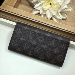 Replica Louis Vuitton Brown Monogram Heart Flower Patch Sarah Wallet