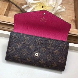 Replica Louis Vuitton Brown Monogram Heart Flower Patch Sarah Wallet