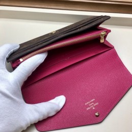 Replica Louis Vuitton Brown Monogram Heart Flower Patch Sarah Wallet