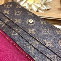 Replica Louis Vuitton Brown Monogram Heart Flower Patch Sarah Wallet