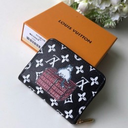 Replica Louis Vuitton Black White Monogram Character Zippy Coin Purse