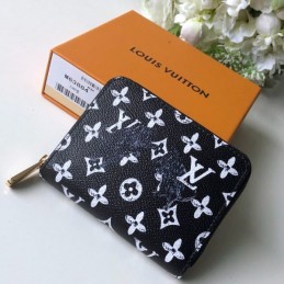 Replica Louis Vuitton Black White Monogram Character Zippy Coin Purse