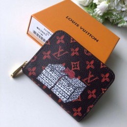 Replica Louis Vuitton Black Red Monogram Character Zippy Coin Purse