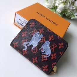 Replica Louis Vuitton Black Red Monogram Character Zippy Coin Purse