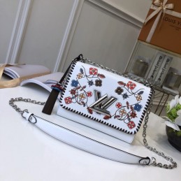 Replica Louis Vuitton White Floral Twist MM