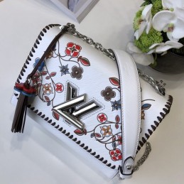 Replica Louis Vuitton White Floral Twist MM