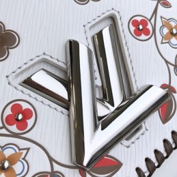 Replica Louis Vuitton White Floral Twist MM