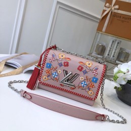 Replica Louis Vuitton Pale Pink Multicolor Floral Twist MM