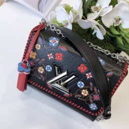 Replica Louis Vuitton Black Multicolor Floral Twist MM