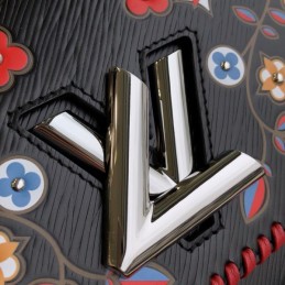 Replica Louis Vuitton Black Multicolor Floral Twist MM