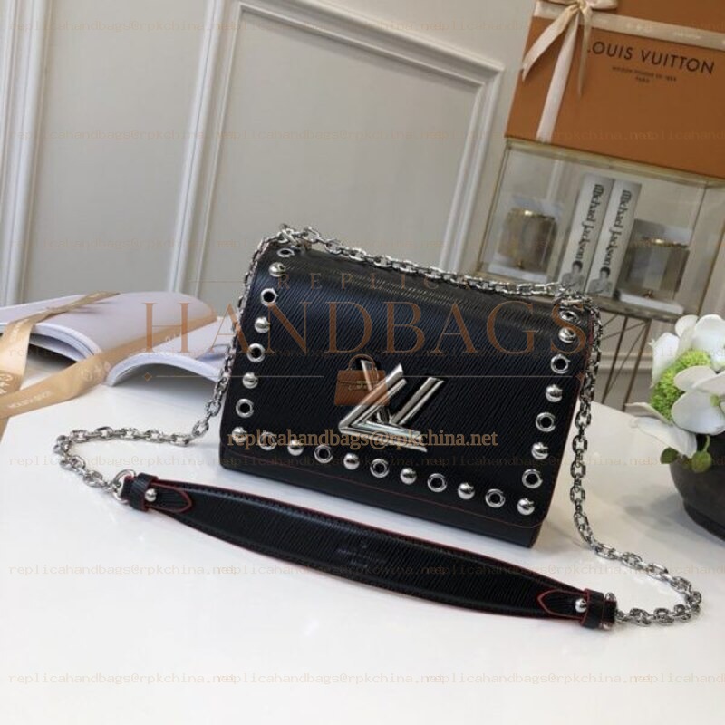 Replica Louis Vuitton Black Studded Twist MM