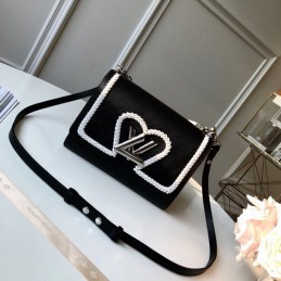 Replica Louis Vuitton Black White Heart Twist MM