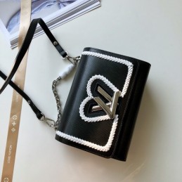 Replica Louis Vuitton Black White Heart Twist MM
