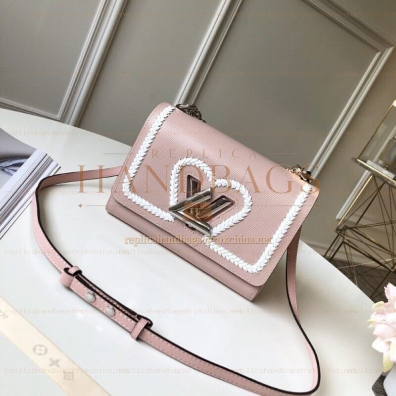 Replica Louis Vuitton Pale Pink White Heart Twist MM