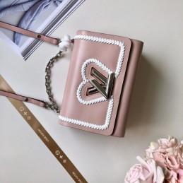 Replica Louis Vuitton Pale Pink White Heart Twist MM
