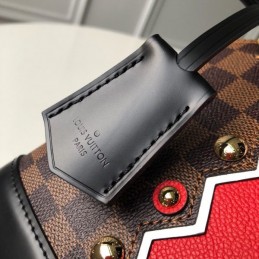 Replica Louis Vuitton Brown Damier Ebene Red Chevron Alma BB