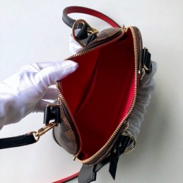 Replica Louis Vuitton Brown Damier Ebene Red Chevron Alma BB