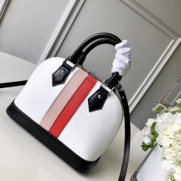 Replica Louis Vuitton White Black Red Stripe Alma BB