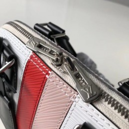 Replica Louis Vuitton White Black Red Stripe Alma BB
