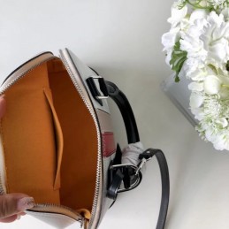 Replica Louis Vuitton White Black Red Stripe Alma BB
