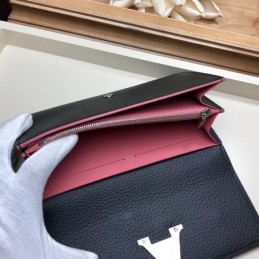 Replica Louis Vuitton Black Pink Flower Capucines Wallet