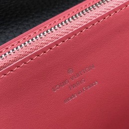 Replica Louis Vuitton Black Pink Flower Capucines Wallet