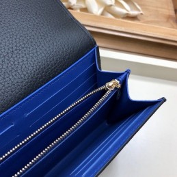Replica Louis Vuitton Black Blue Sequin Capucines Wallet