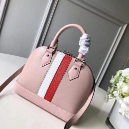 Replica Louis Vuitton Pale Pink Red White Stripe Alma BB