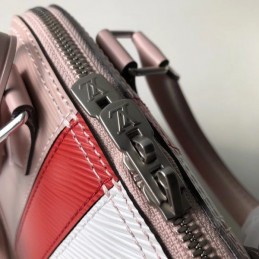 Replica Louis Vuitton Pale Pink Red White Stripe Alma BB