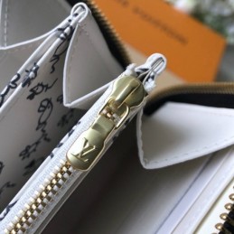 Replica Louis Vuitton Black White Monogram Character Zippy Wallet
