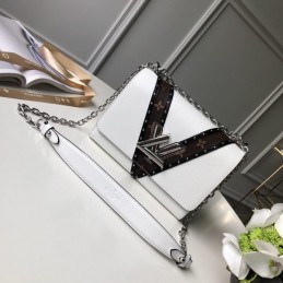 Replica Louis Vuitton White Black Stripe Twist MM