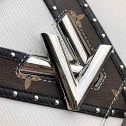 Replica Louis Vuitton White Black Stripe Twist MM