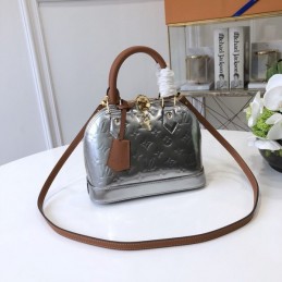 Replica Louis Vuitton Silver Metallic Monogram Alma BB
