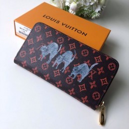 Replica Louis Vuitton Black Red Monogram Character Zippy Wallet