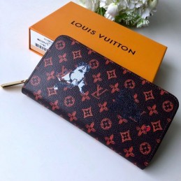 Replica Louis Vuitton Black Red Monogram Character Zippy Wallet