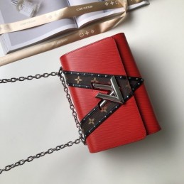 Replica Louis Vuitton Red Black Stripe Twist MM